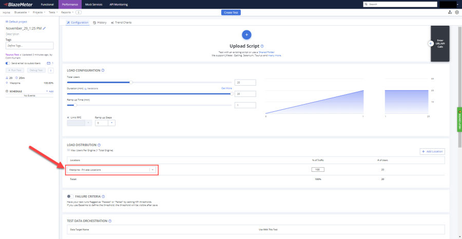 Manage private locations - add location button