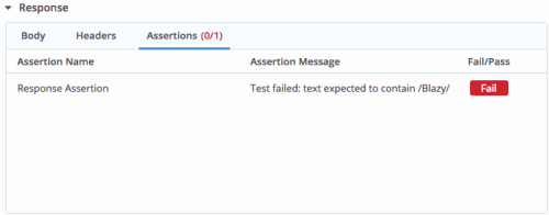 response assertions window