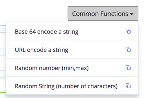 common functions dropdown