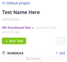 the API test window