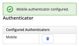 new configured authenticator