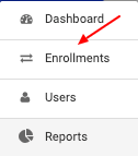 enrollments menu item