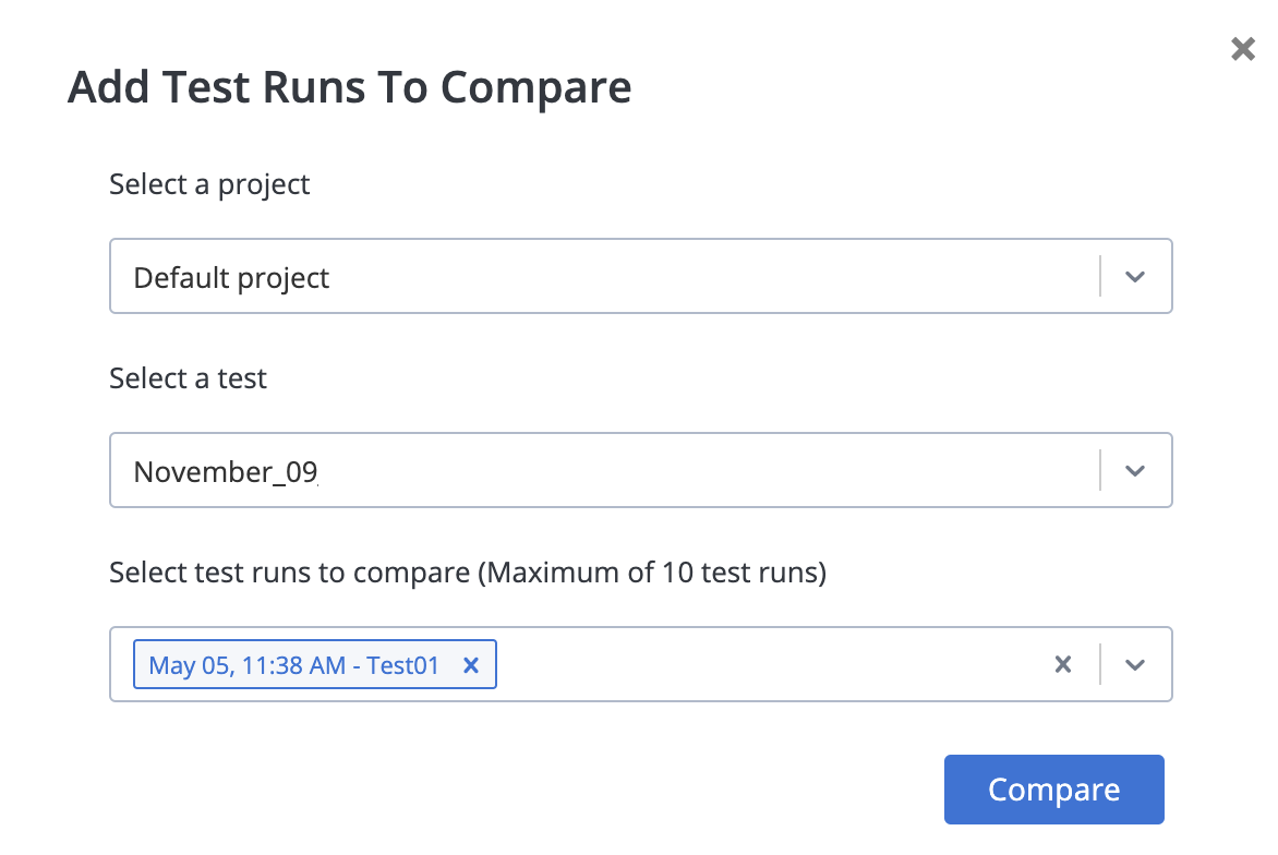 test run comparison