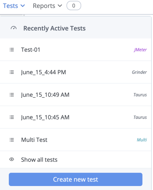 show tests