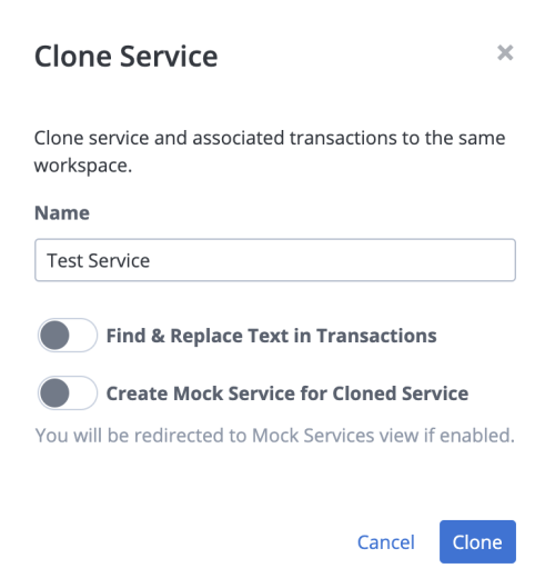 the new name of the cloned service