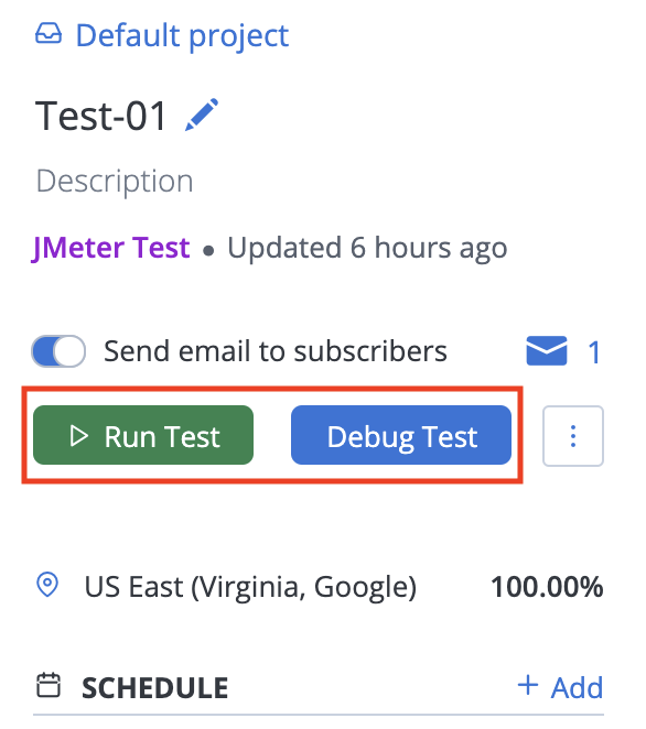 run or debug jmeter