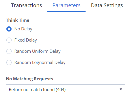 mock service parameters tab