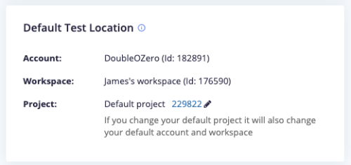 default test location