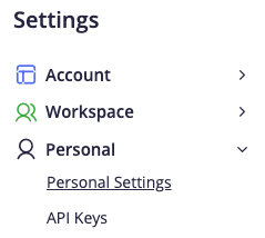 Personal Settings
