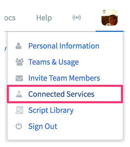 Runscope connected services.