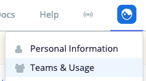 api monitoring team menu