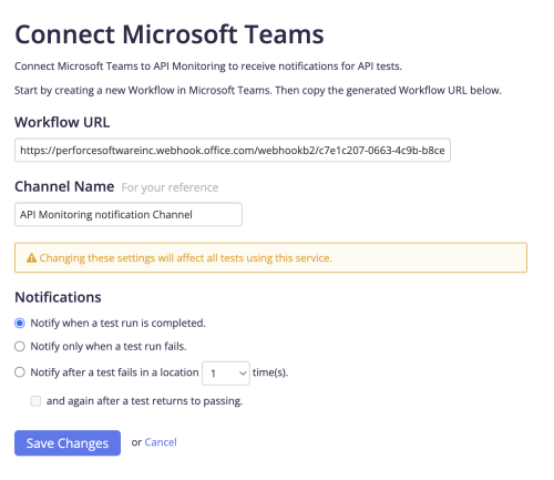 API Monitoring integration setup