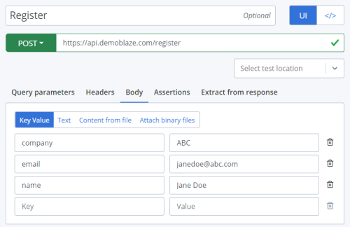 api test body