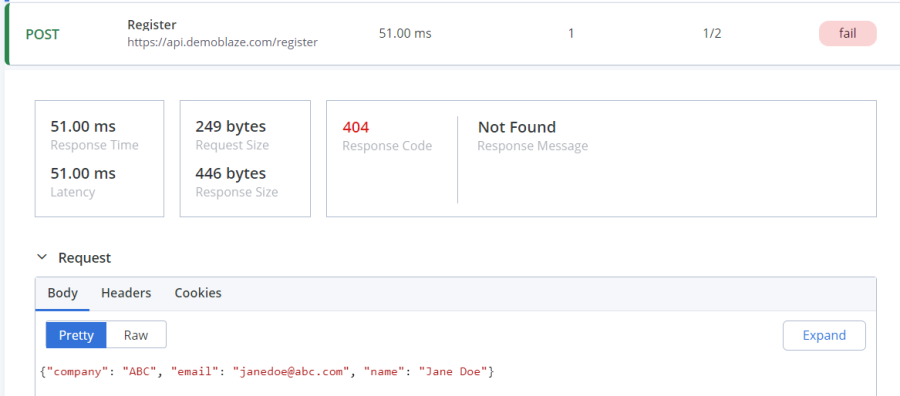 api test request