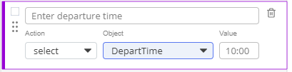 a Scriptless test action with fields