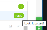 customized test status message