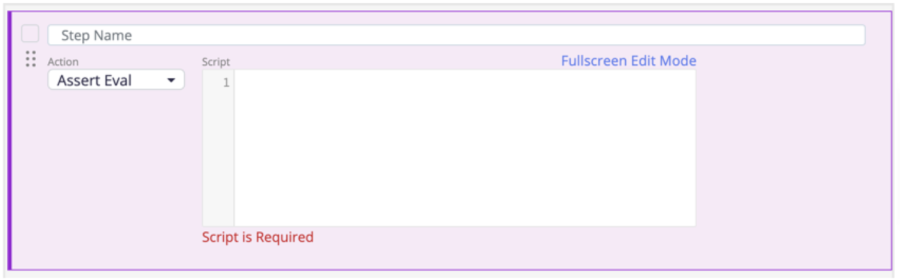 Assert Eval action