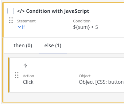 scriptless conditional action