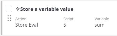 Store Eval action