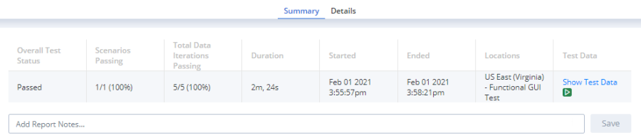 summary tab
