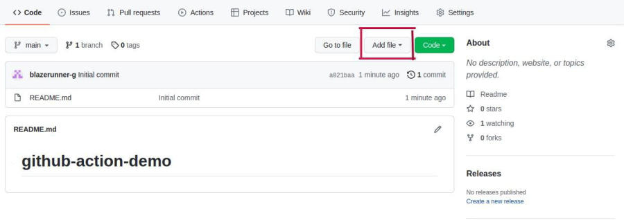 GitHub Actions - add file