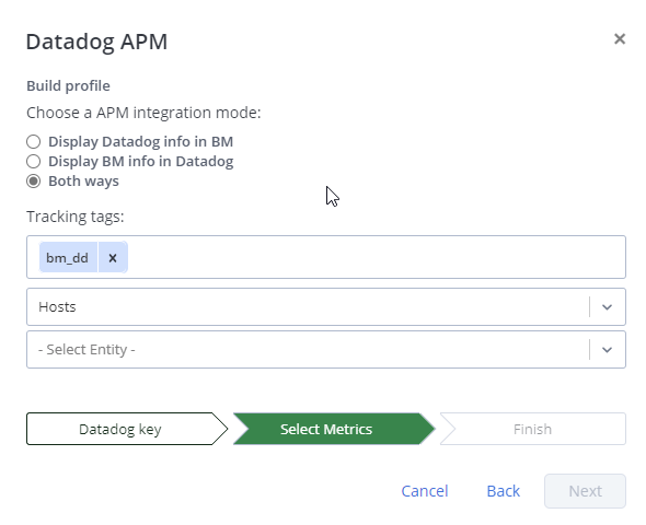 View test metrics in BlazeMeter and Datadog - both ways