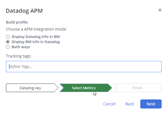 Display BlaseMeter info in Datadog dialog