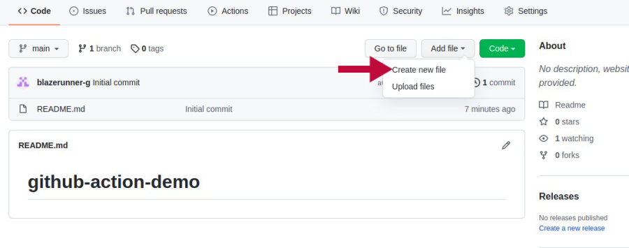 GitHub Actions - Create new file