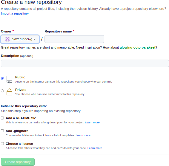 GitHub Actions - Create a new repository