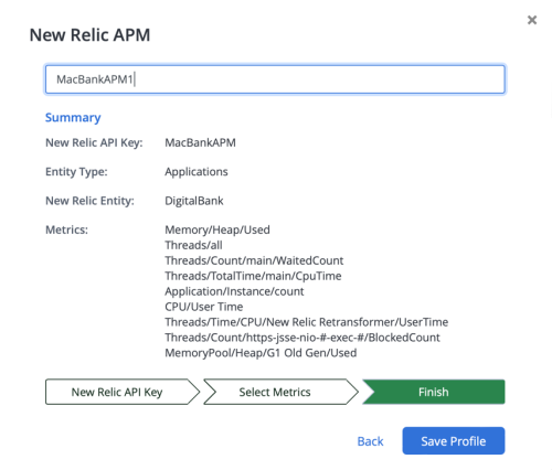 New Relic APM select profile