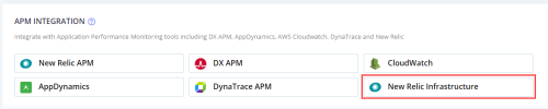 New Relic Infrastructure APM integrations