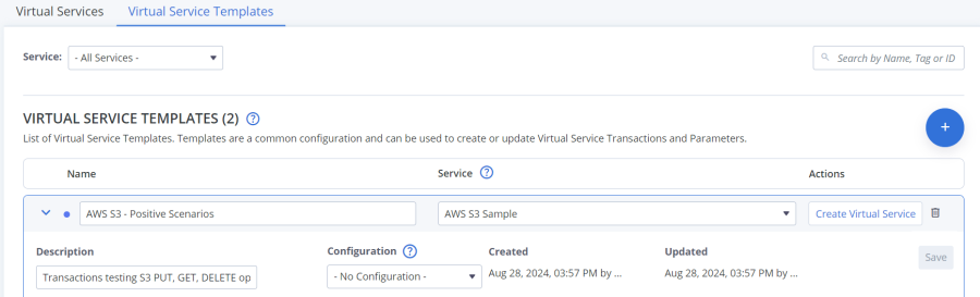 example aws service template