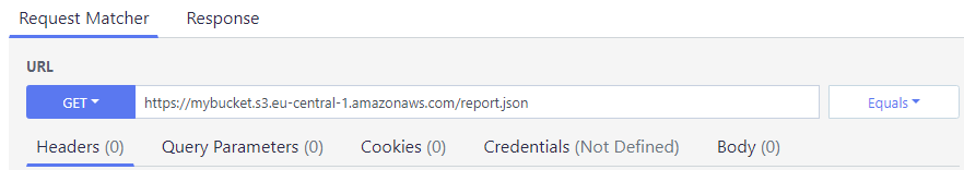 request matcher example for an object