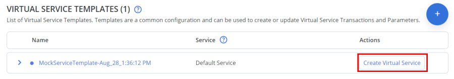 create virtual service from template