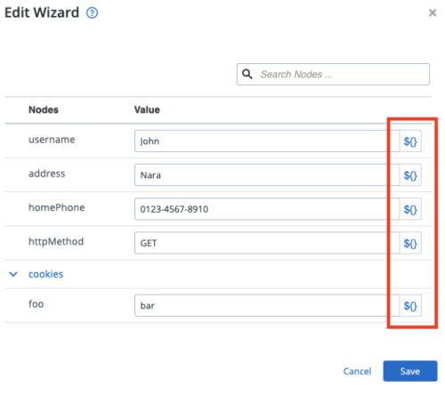edit wizard response values
