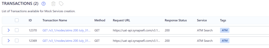 filtered transaction view