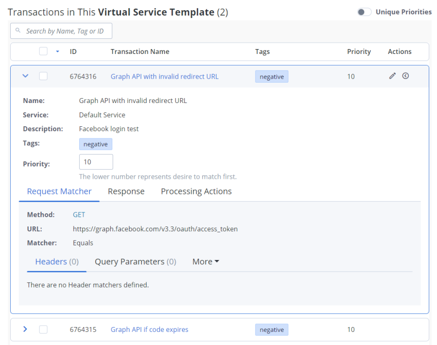 priority value transaction template
