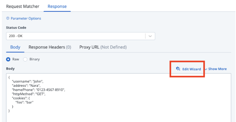response edit wizard