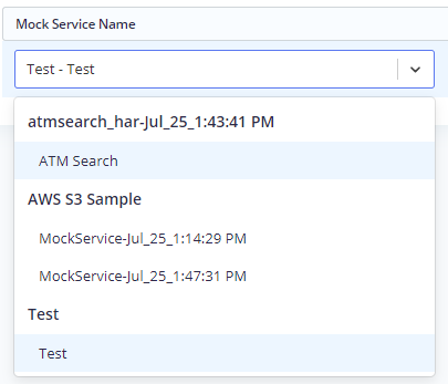 service selection menu