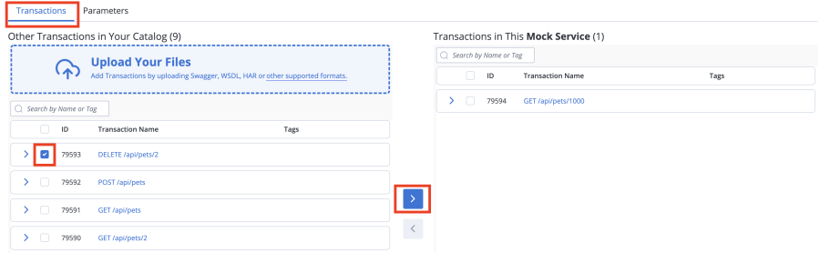 transactions tab