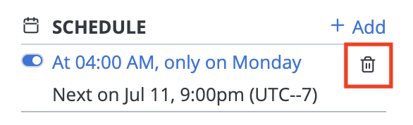 delete scheduled test