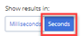 display request stats in seconds