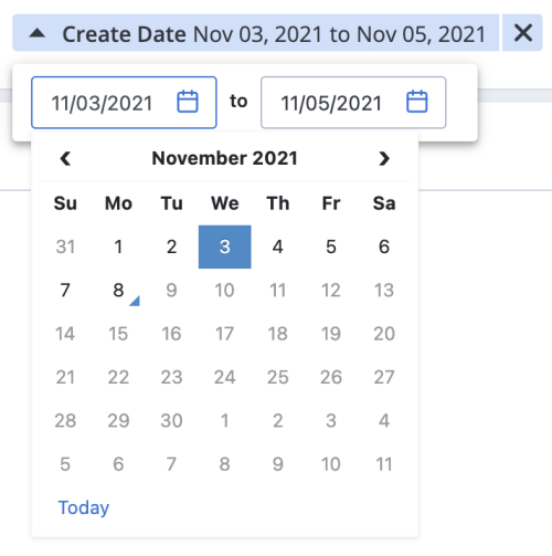 filter create date