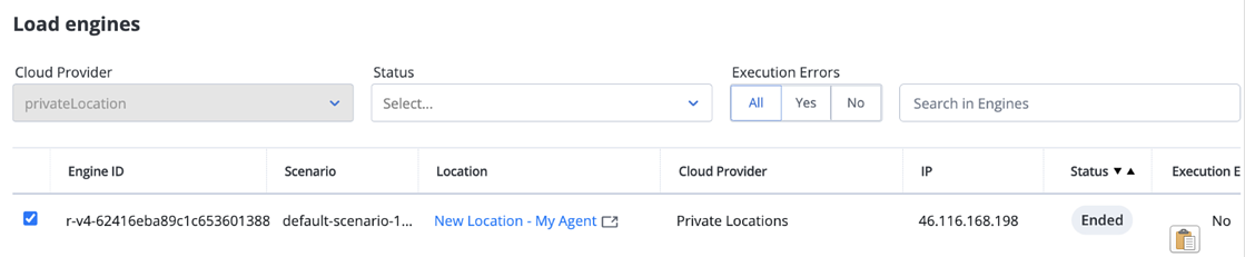 Private Location info in logs report
