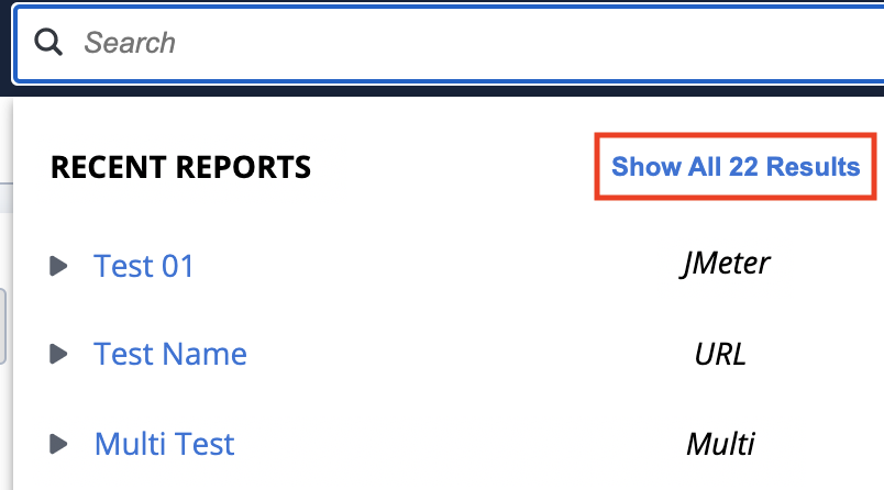 quick search reports