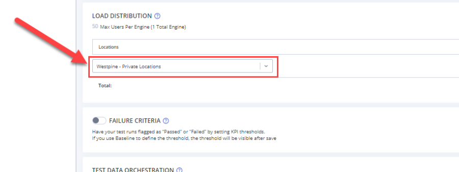 Manage private locations - add location button