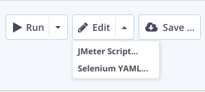 the run, edit, save buttons in the chrome extension